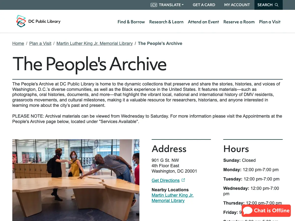 Georgetown Neighborhood Library's website
