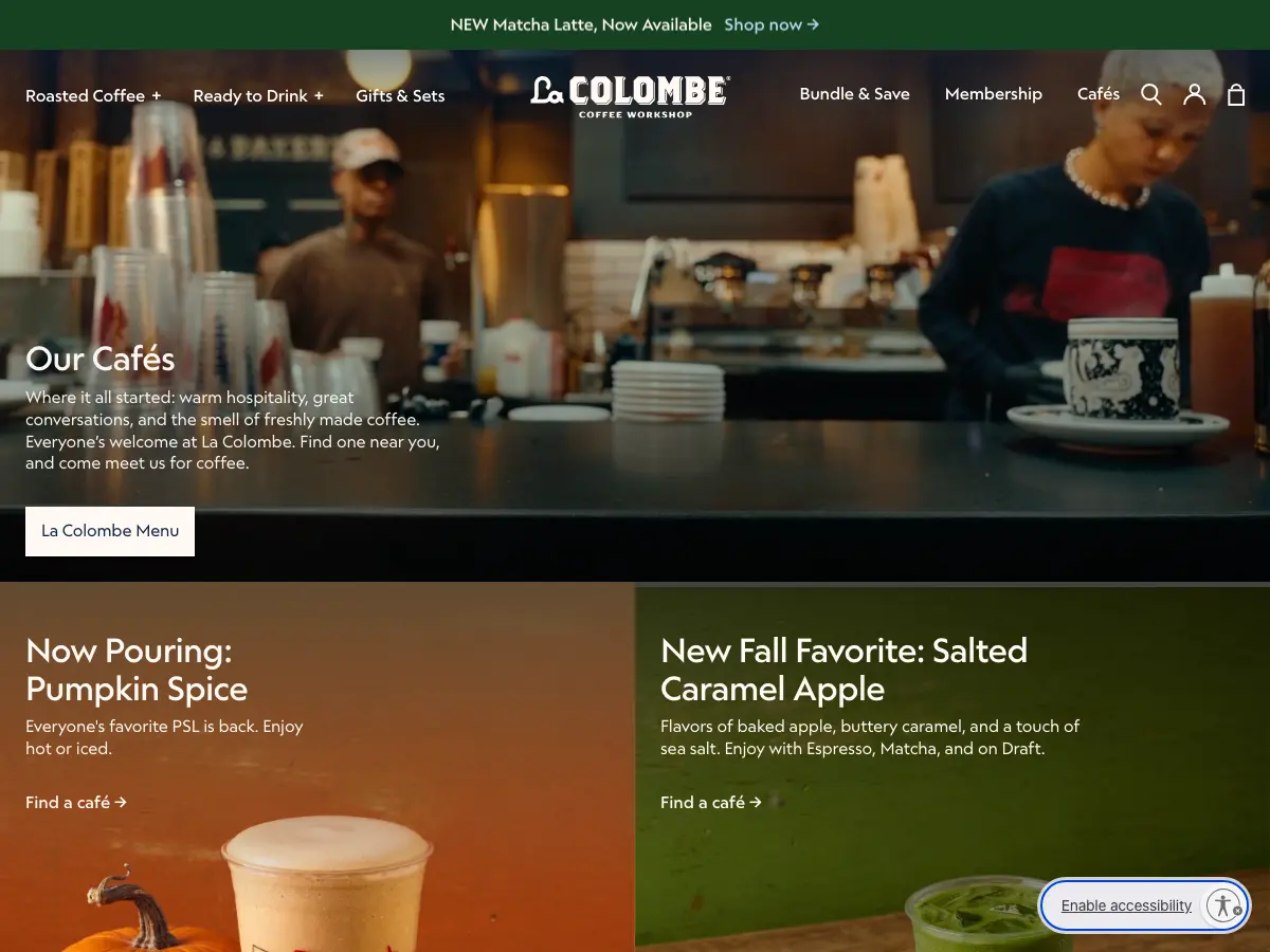 La Colombe Coffee Roasters's website