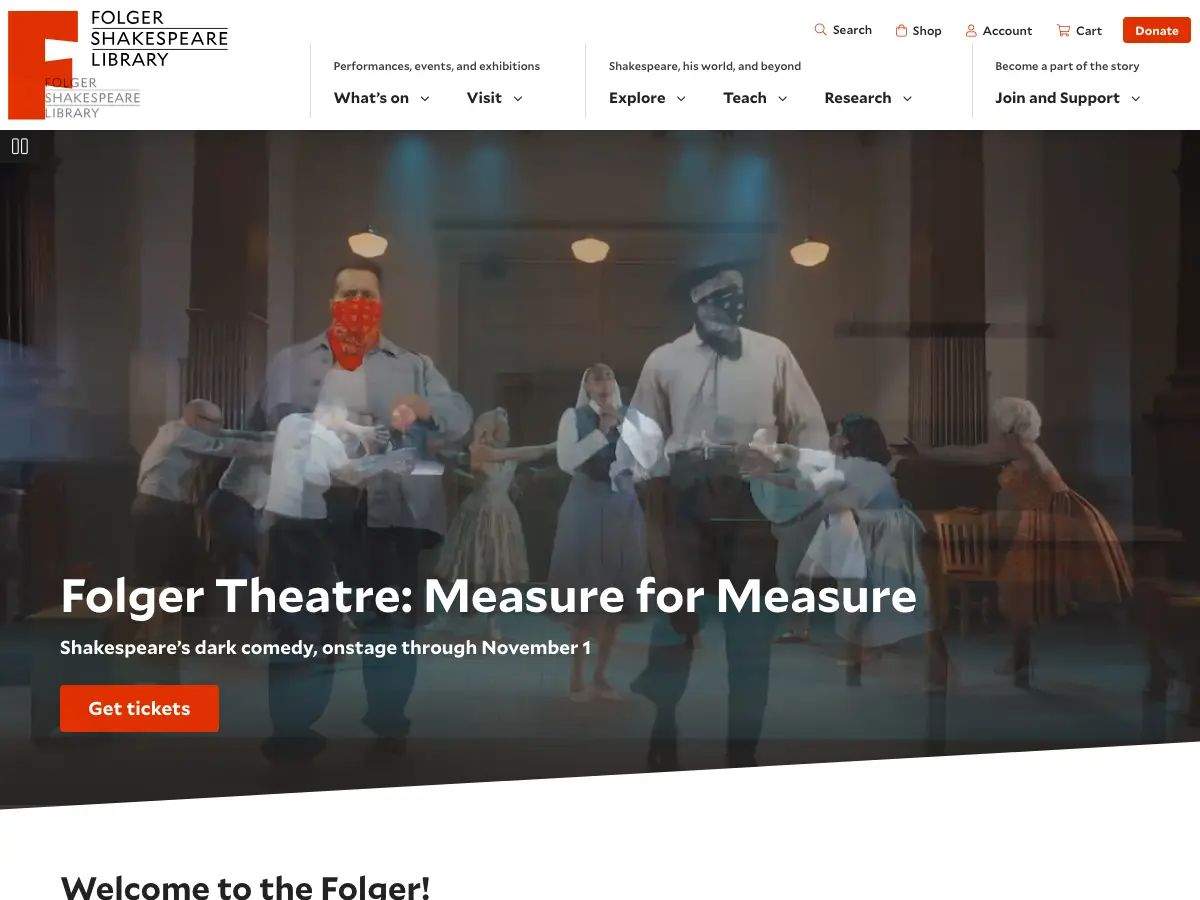 Folger Shakespeare Library's website