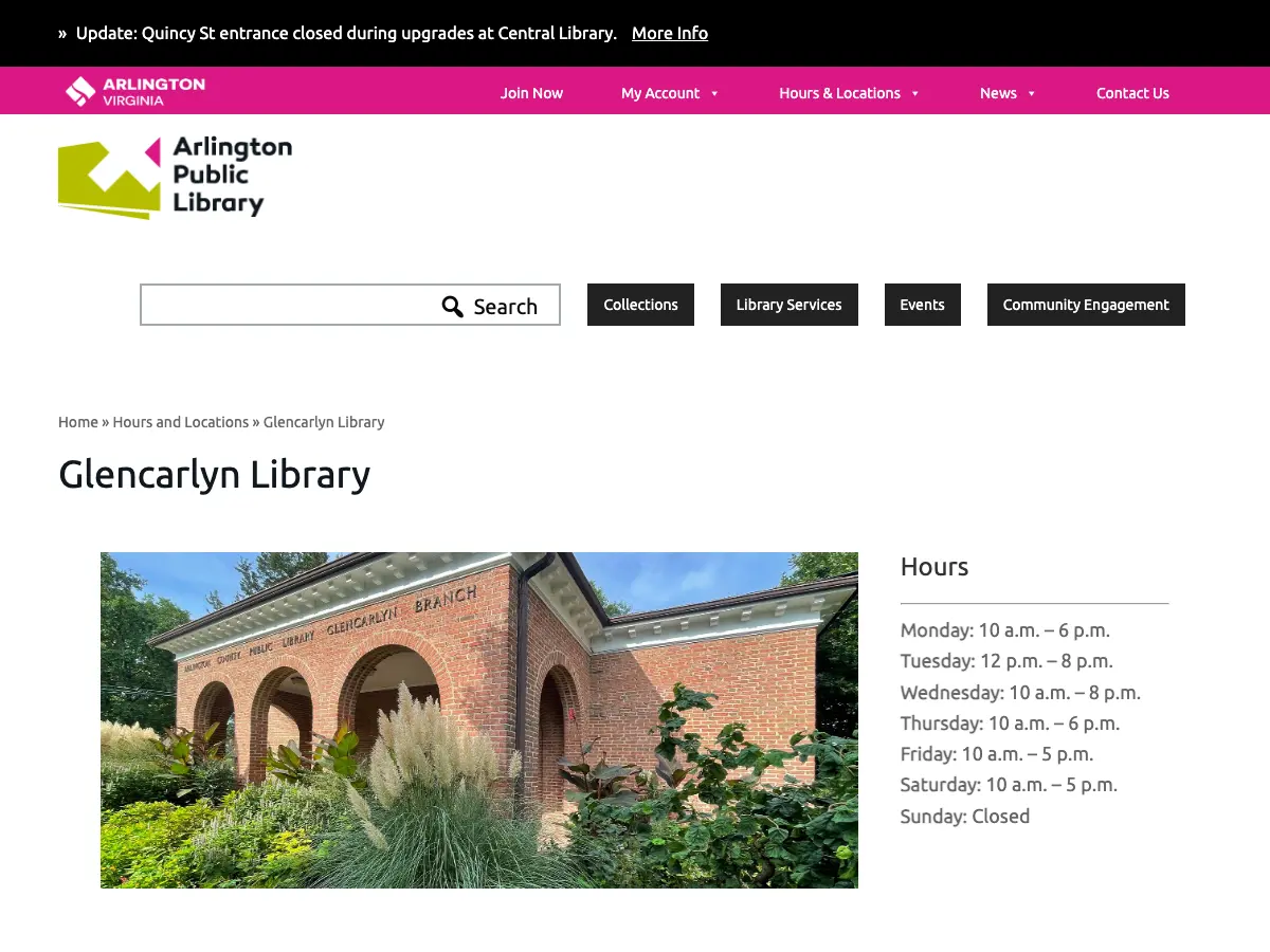Glencarlyn Library's website