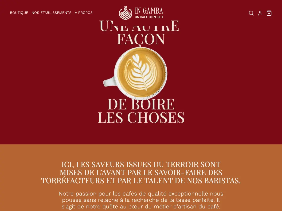 Caffe In Gamba's website