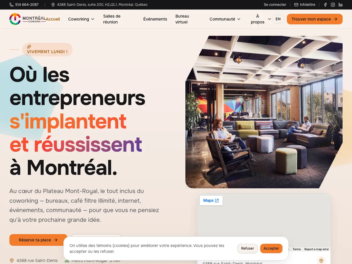 Montréal CoWork's website