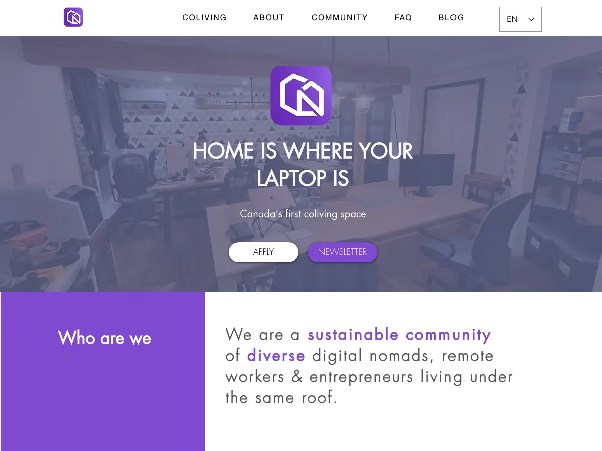 Noco by Nomad Coliving's website