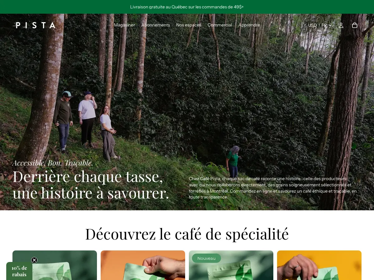 Café Pista's website