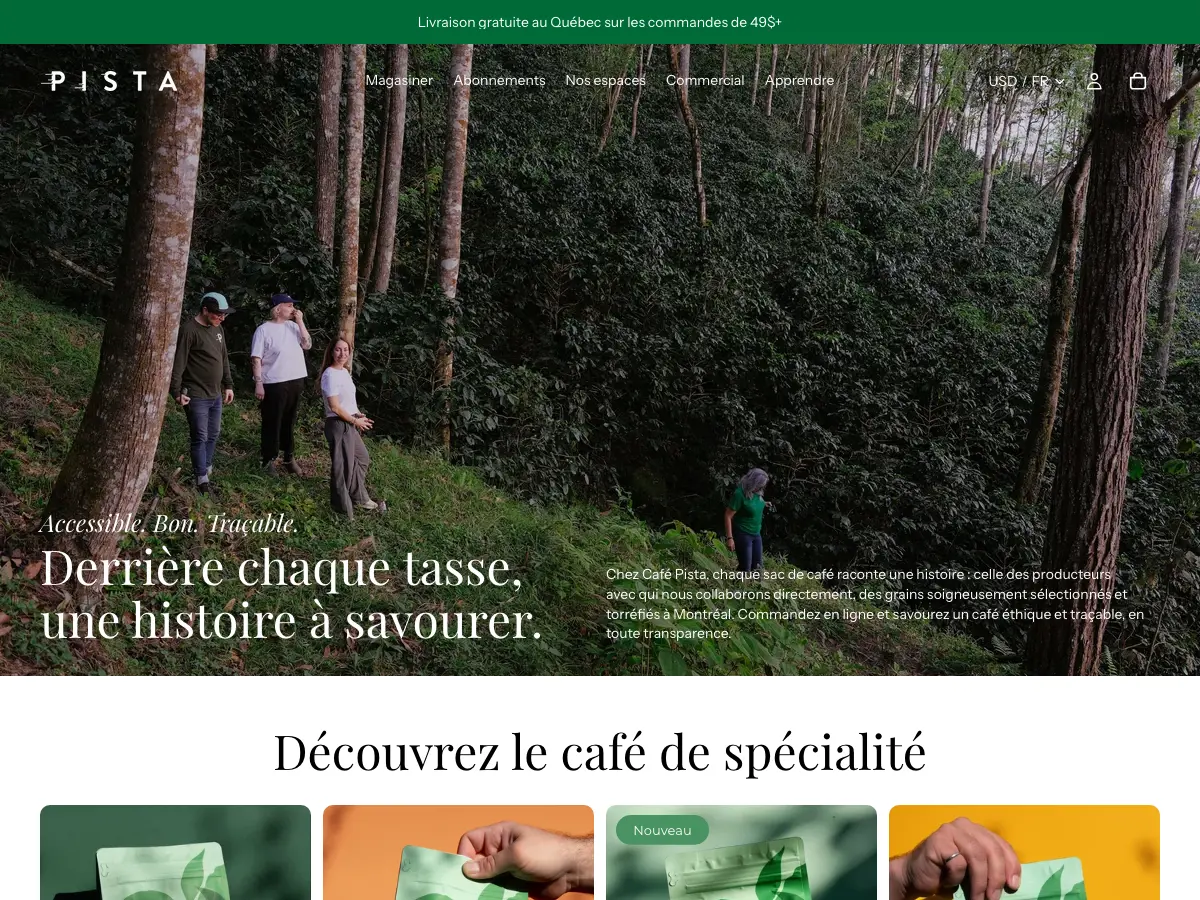 Café Pista's website