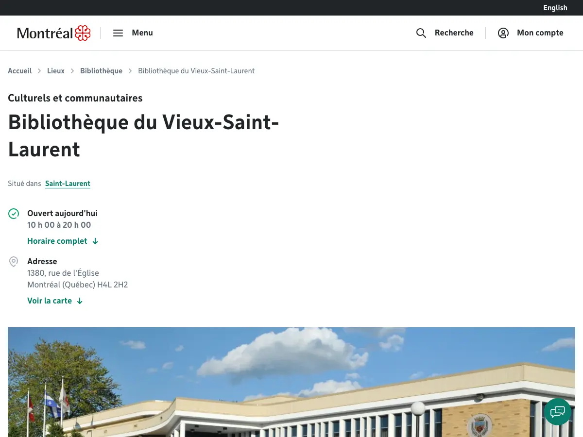 Bibliothèque du Vieux-Saint-Laurent's website