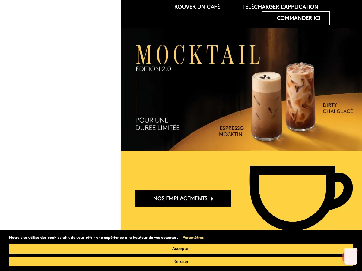Second Cup Café- TRAITEUR's website