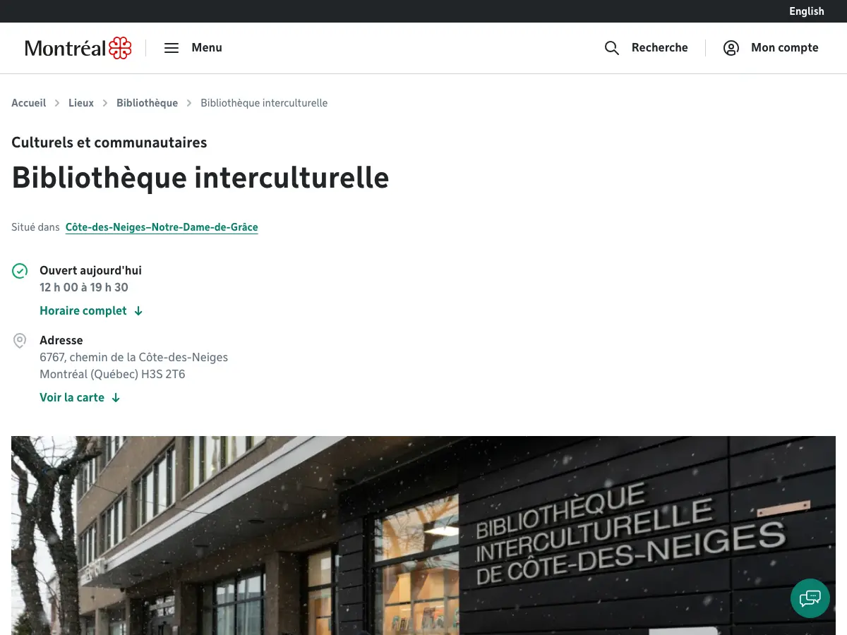 Bibliotheque Interculturelle's website