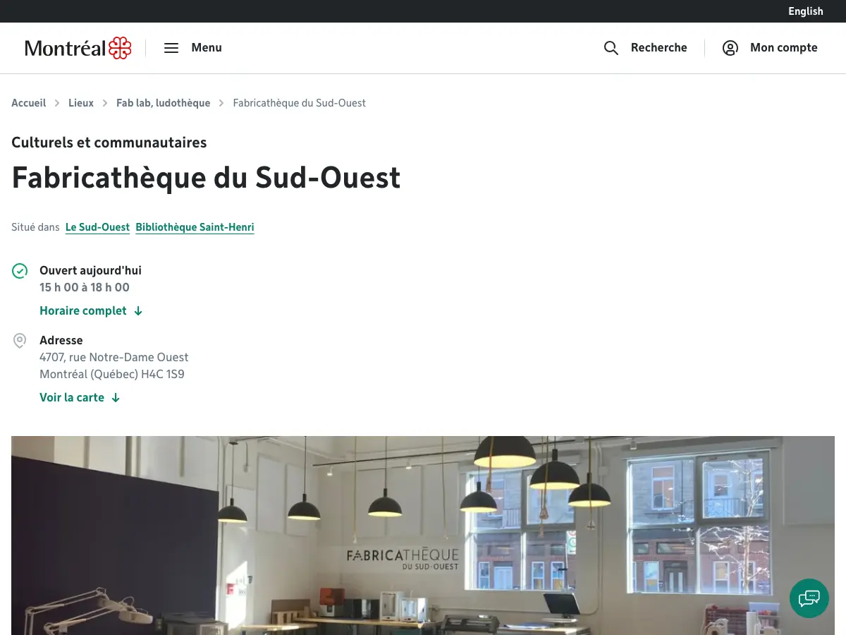 Bibliothèque Saint-Henri's website