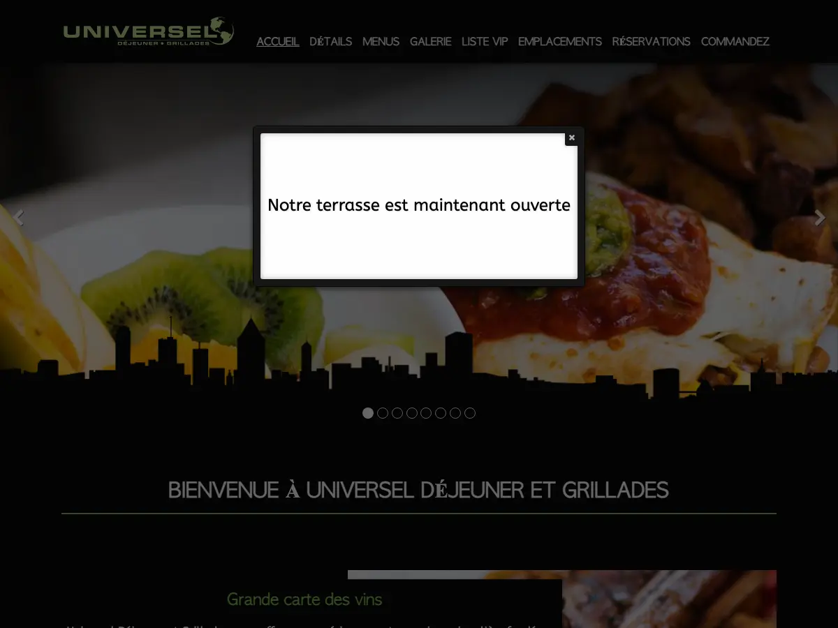 Universel Déjeuners et Grillades's website