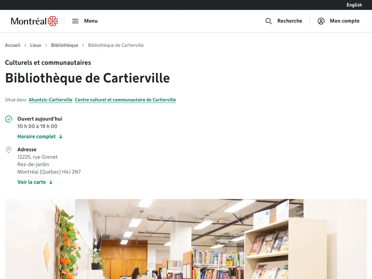 Bibliothèque de Cartierville's website