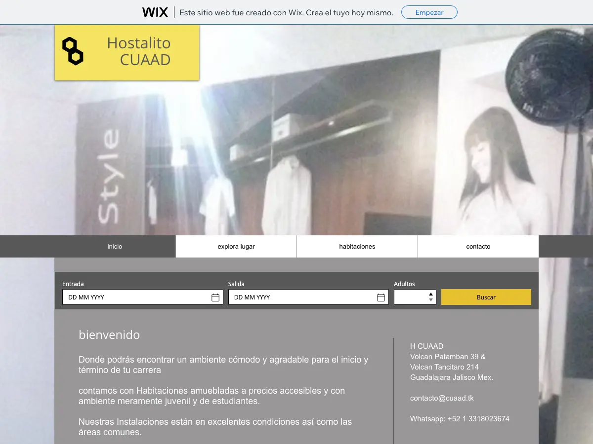 Hostalito CUAAD's website