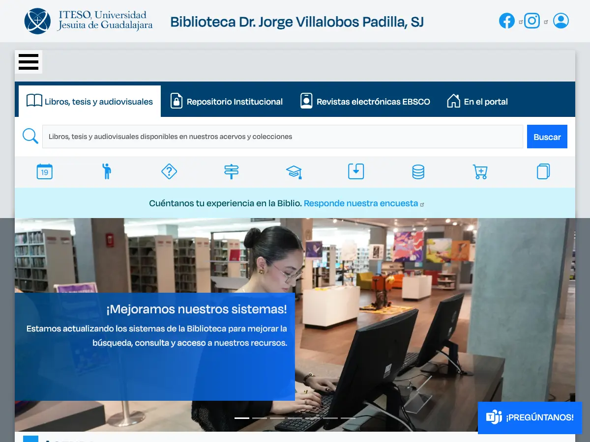 Biblioteca ITESO's website