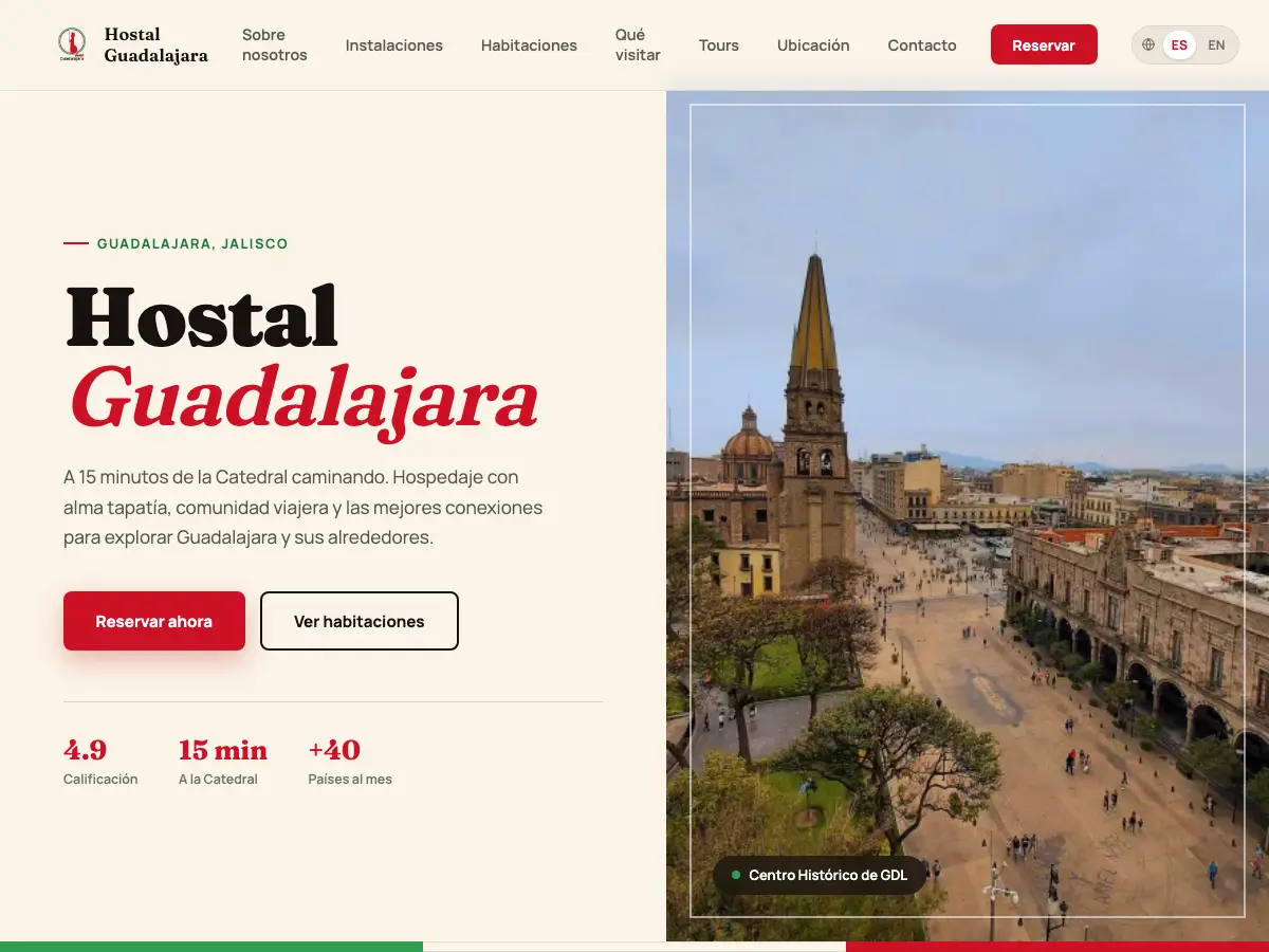 Hostal Guadalajara's website