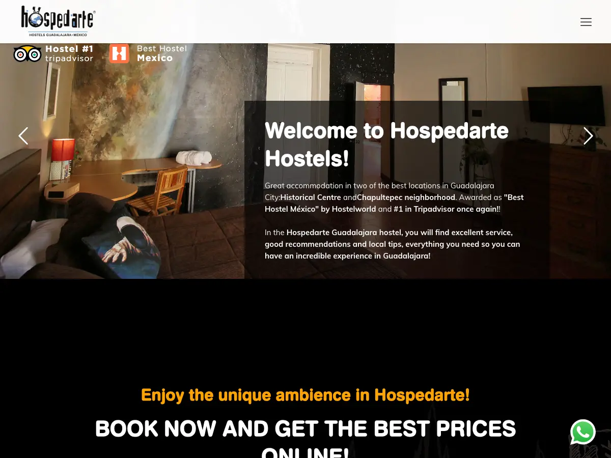 Hostel Hospedarte Centro's website