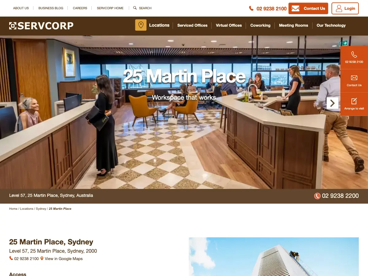 Servcorp - MLC Centre's website