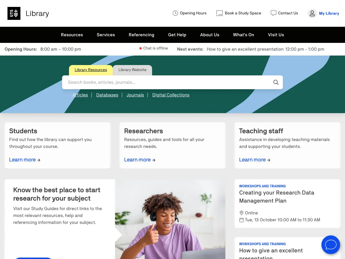UTS Library's website