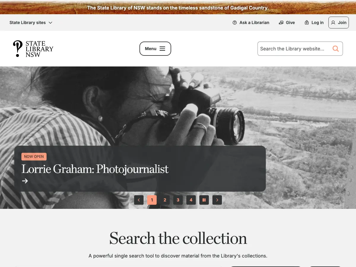 The State Library of New South Wales's website