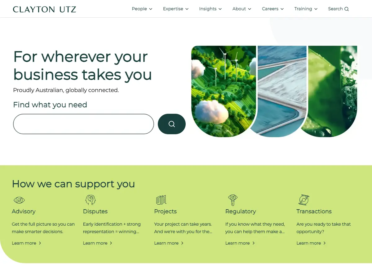 Clayton Utz (Sydney) Library's website