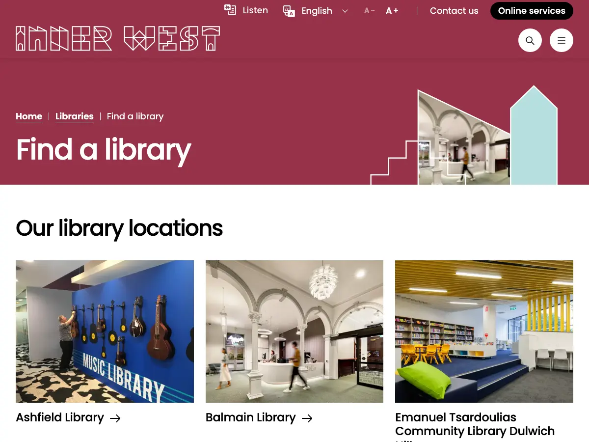 Haberfield Branch Library's website