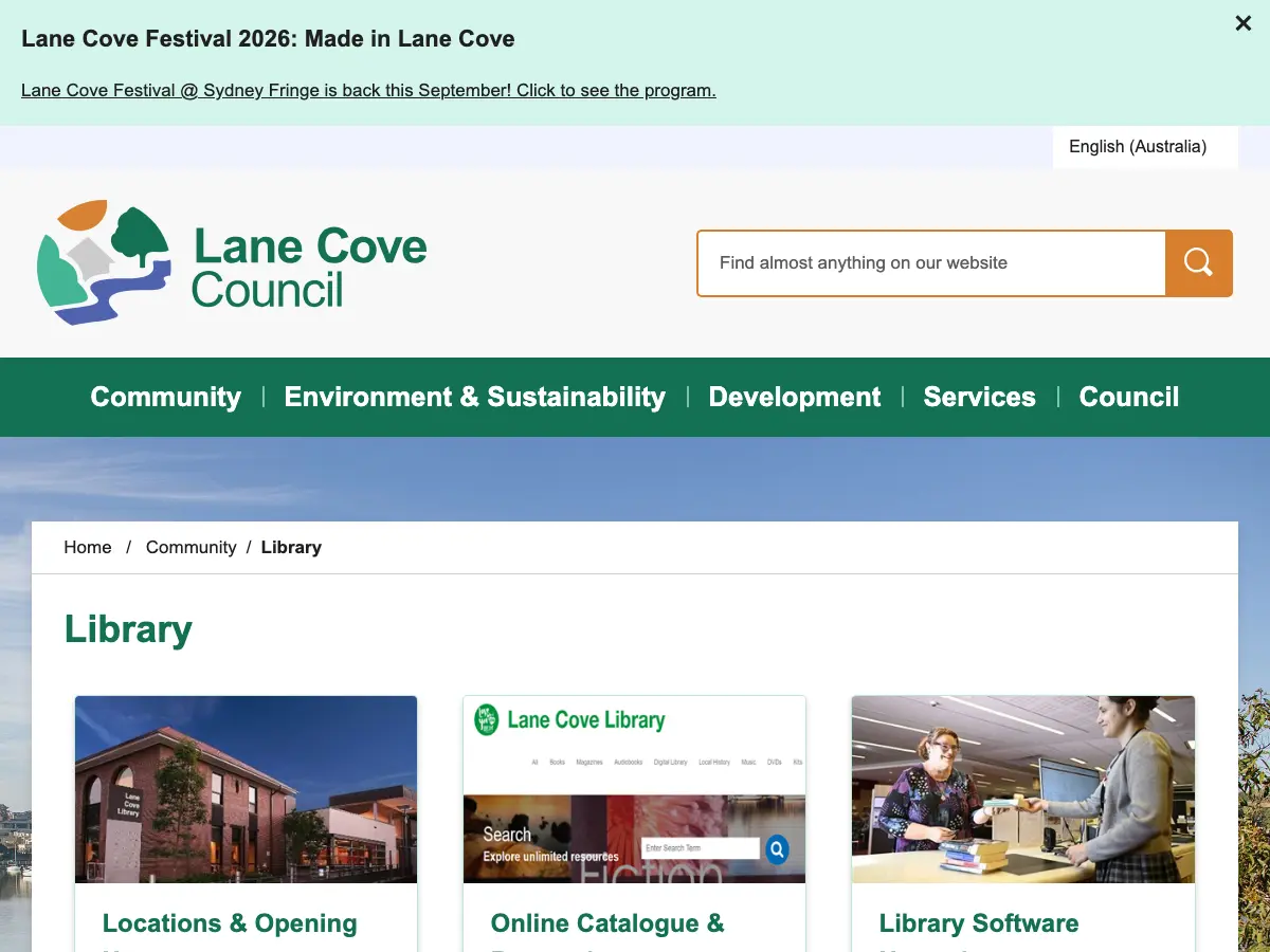Greenwich Library's website