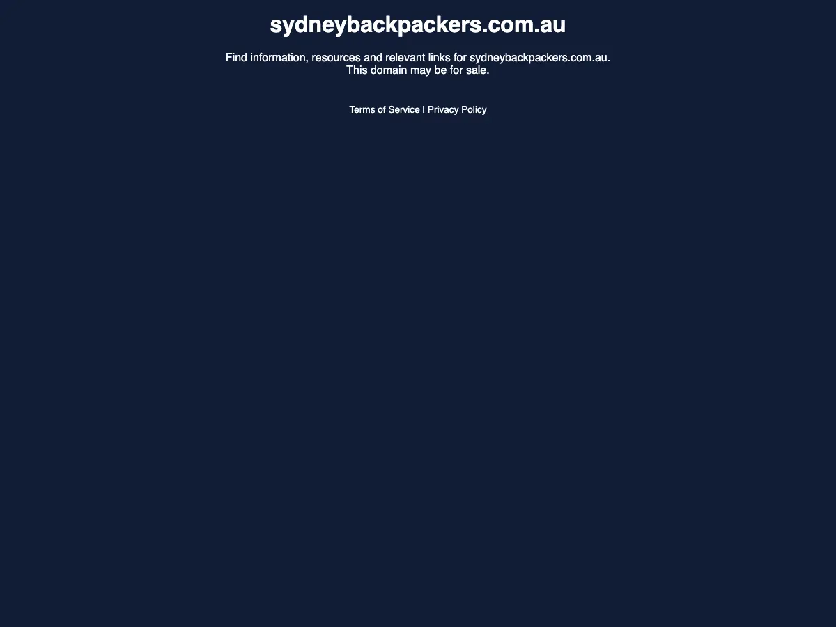 Sydney Central Backpackers's website