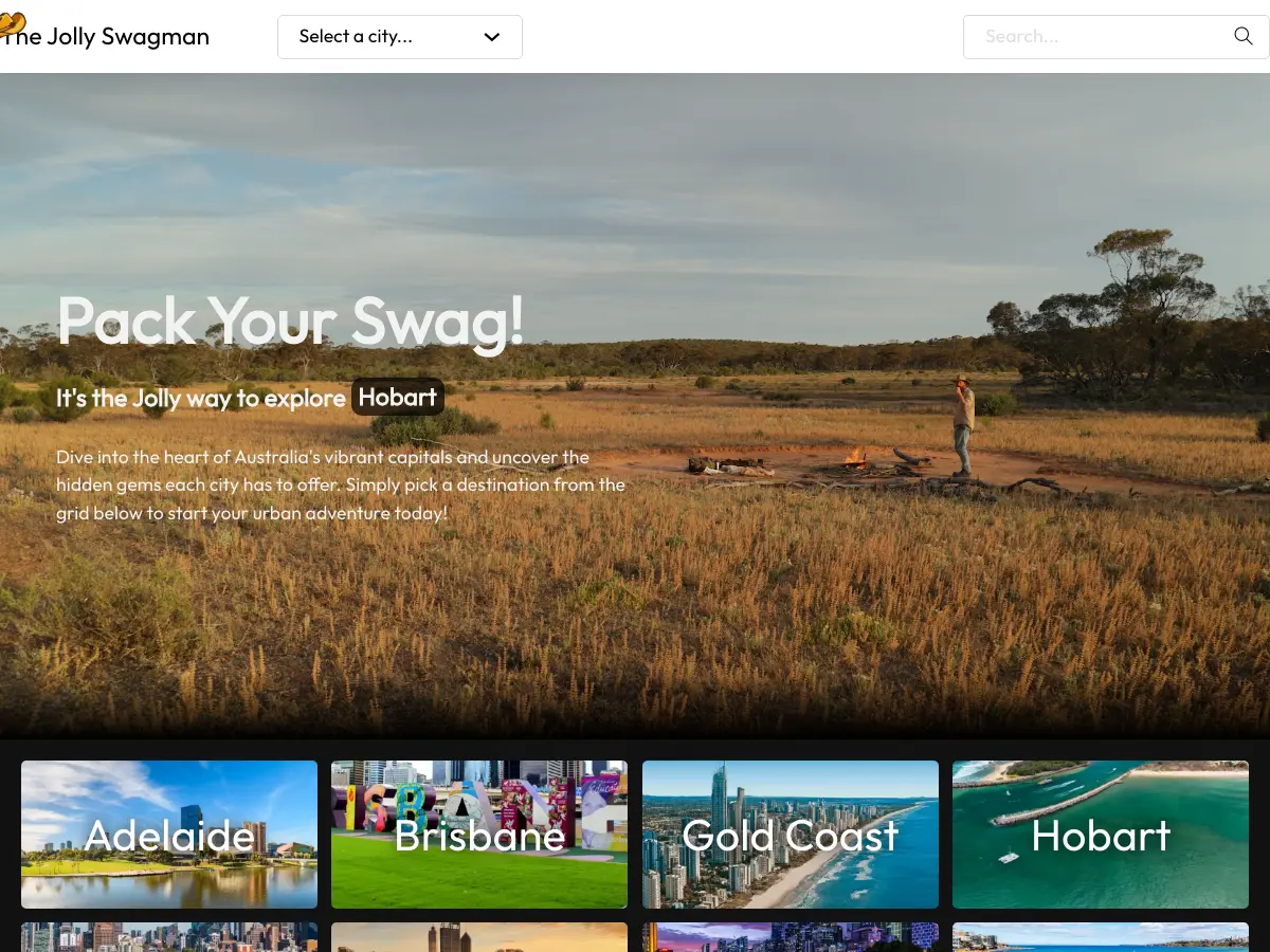 Jolly Swagman Backpackers's website