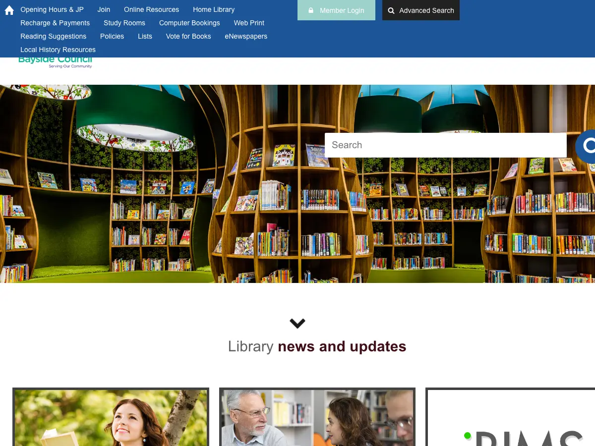 Bexley North Library's website