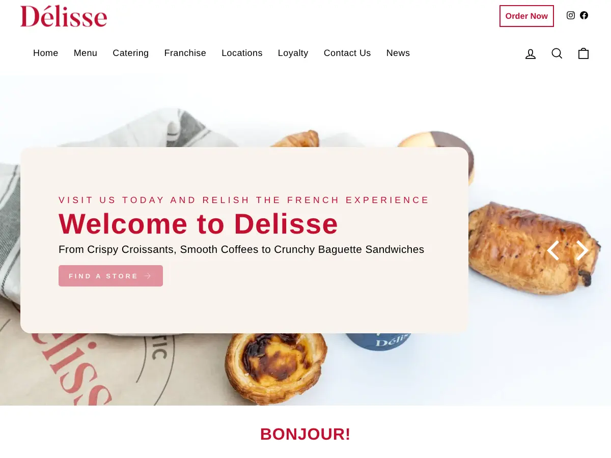 Delisse French Café & Office Catering's website