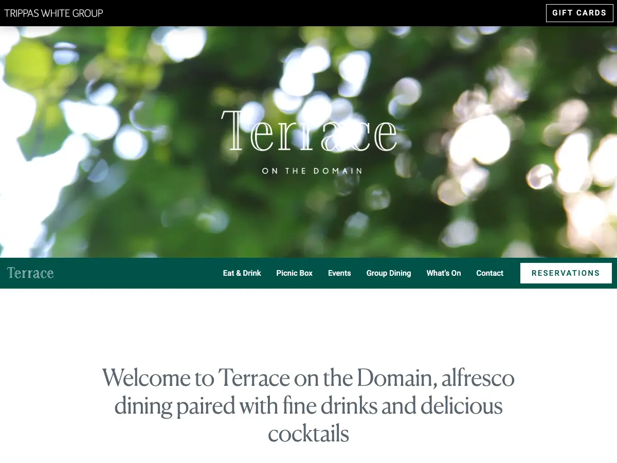 Terrace on the Domain's website