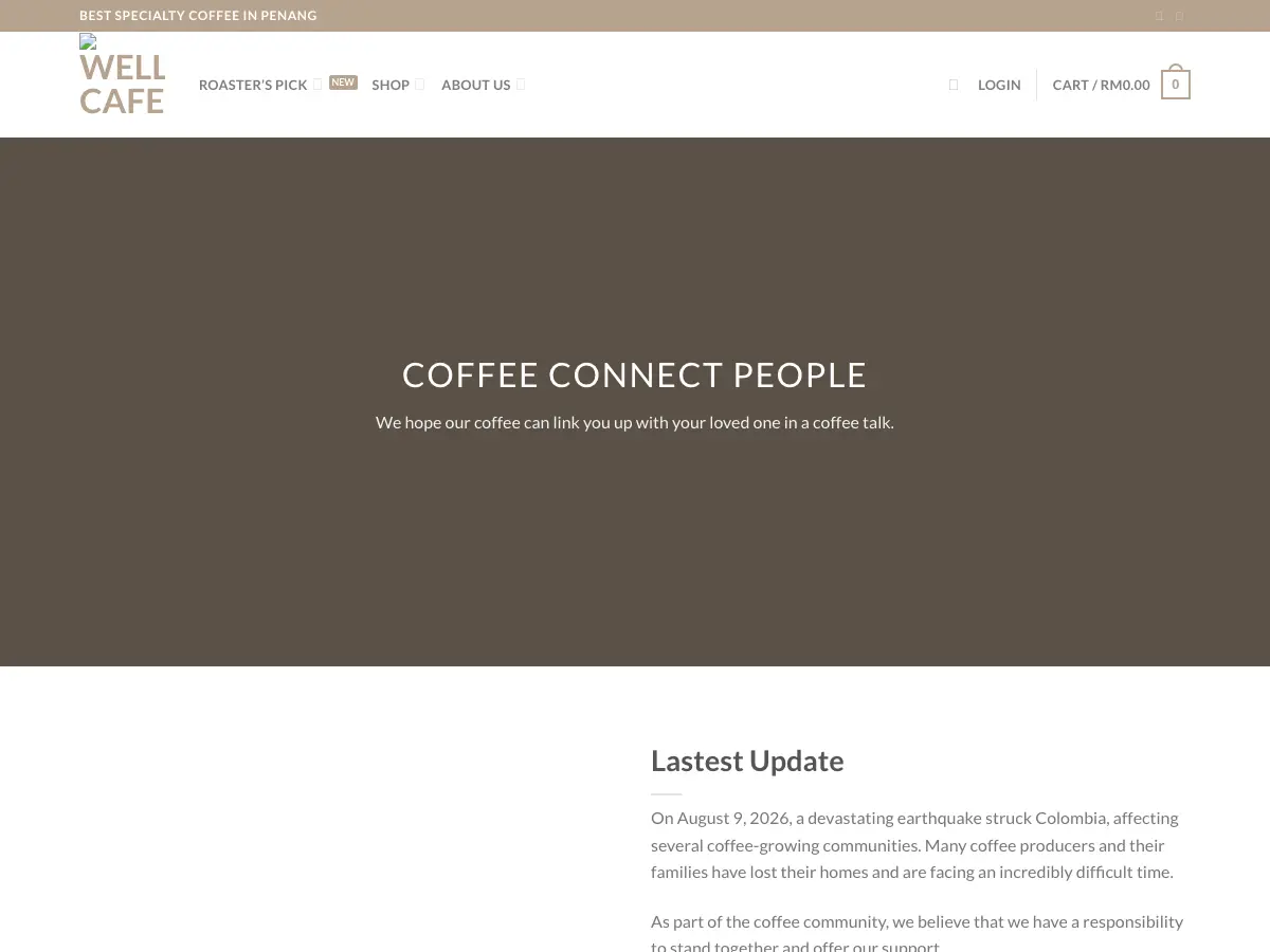 Wells Cafe's website