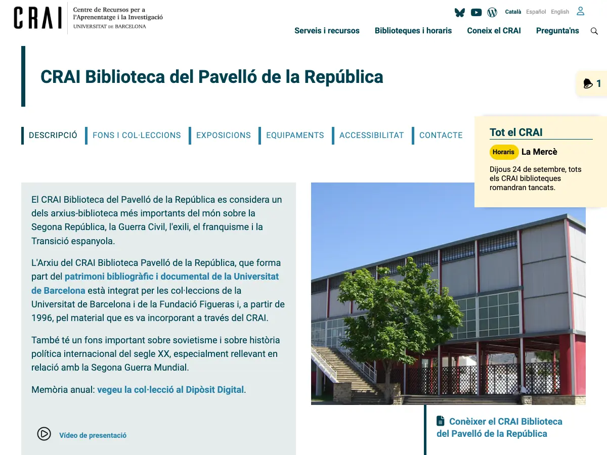 Pavelló de la República's website