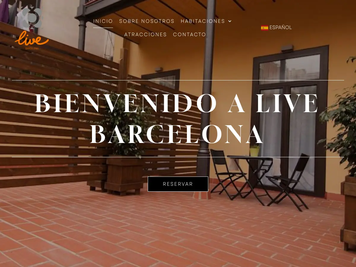 Hostal Live Barcelona's website