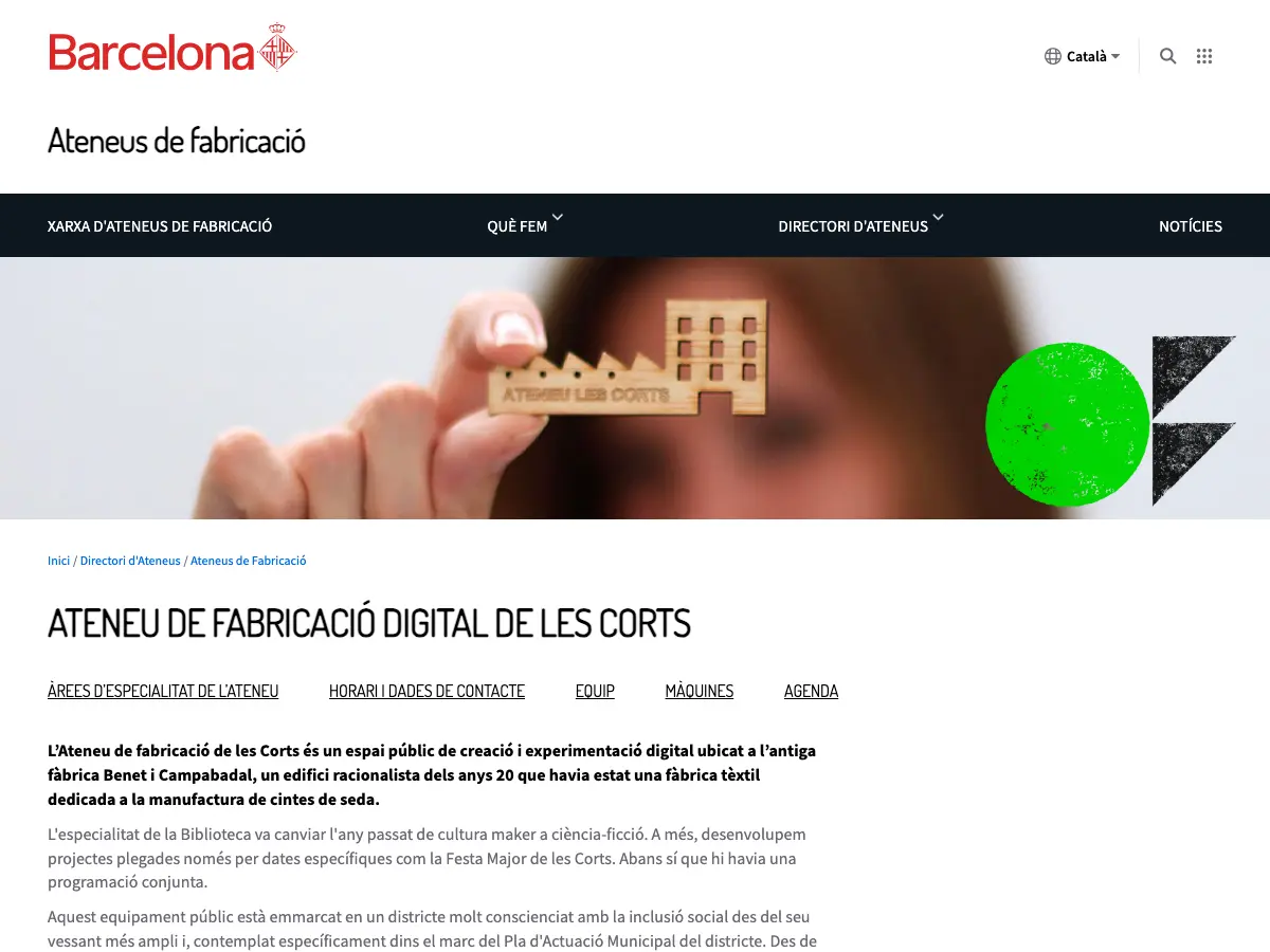 Ateneu de Fabricació de les Corts's website