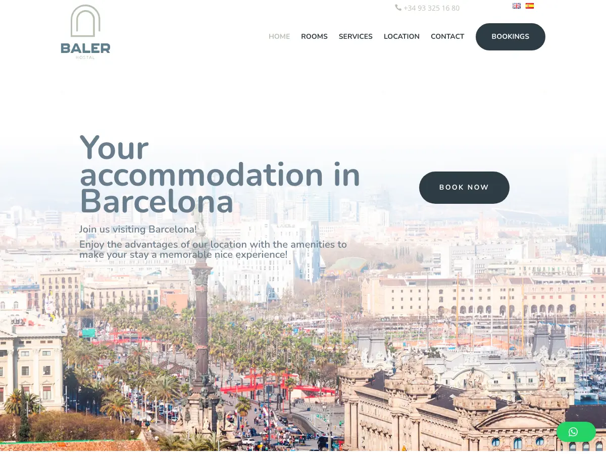 Hostal Baler's website
