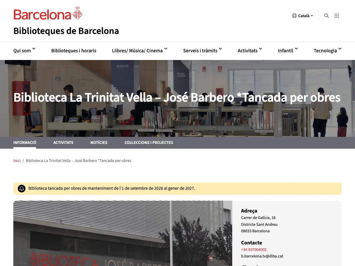 Biblioteca Trinitat Vella. José Barbero's website
