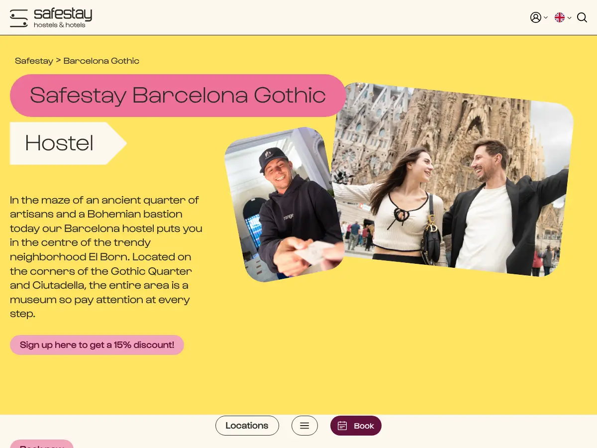 Safestay Barcelona Gothic's website