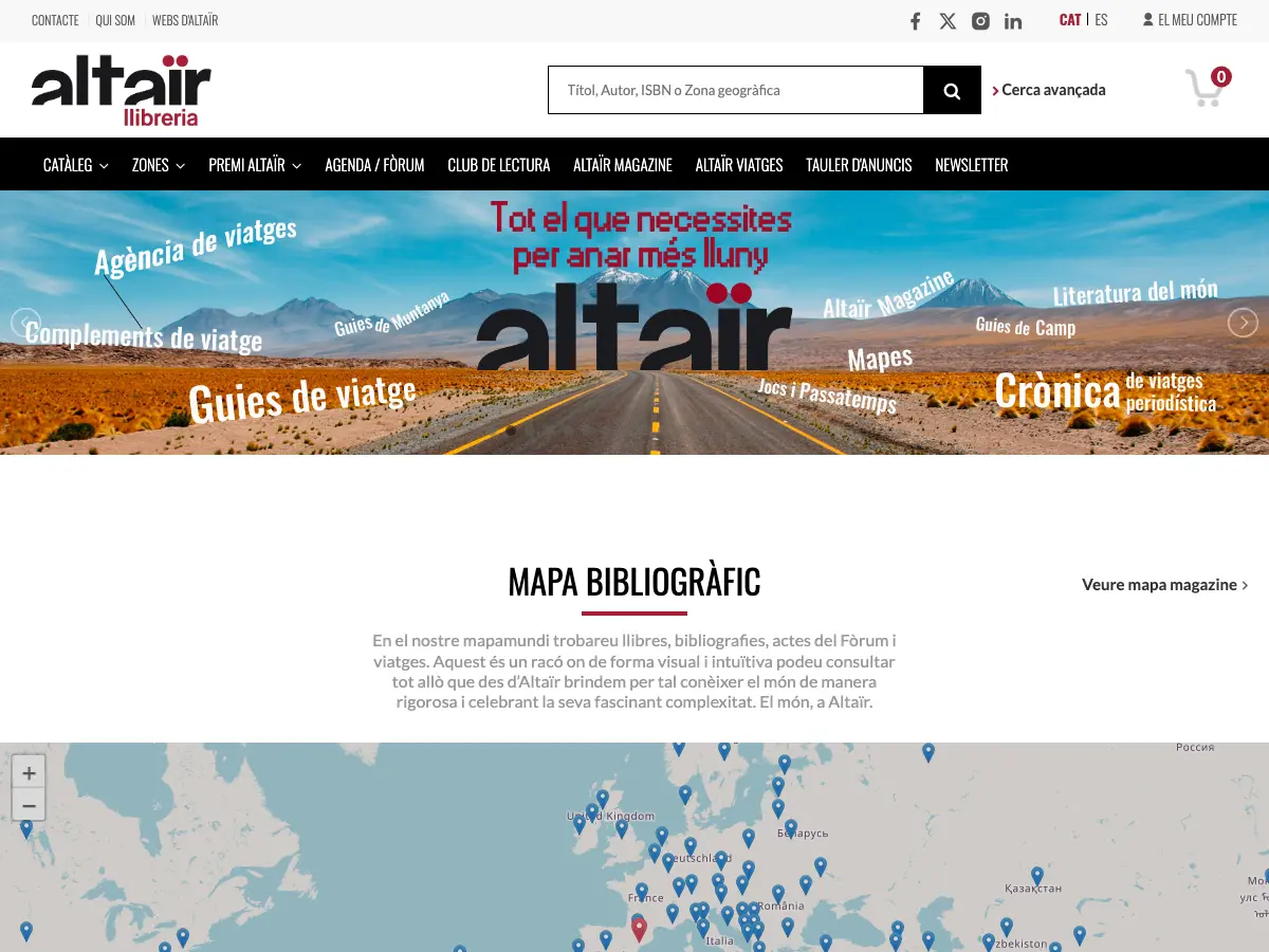 Altaïr Llibreria's website