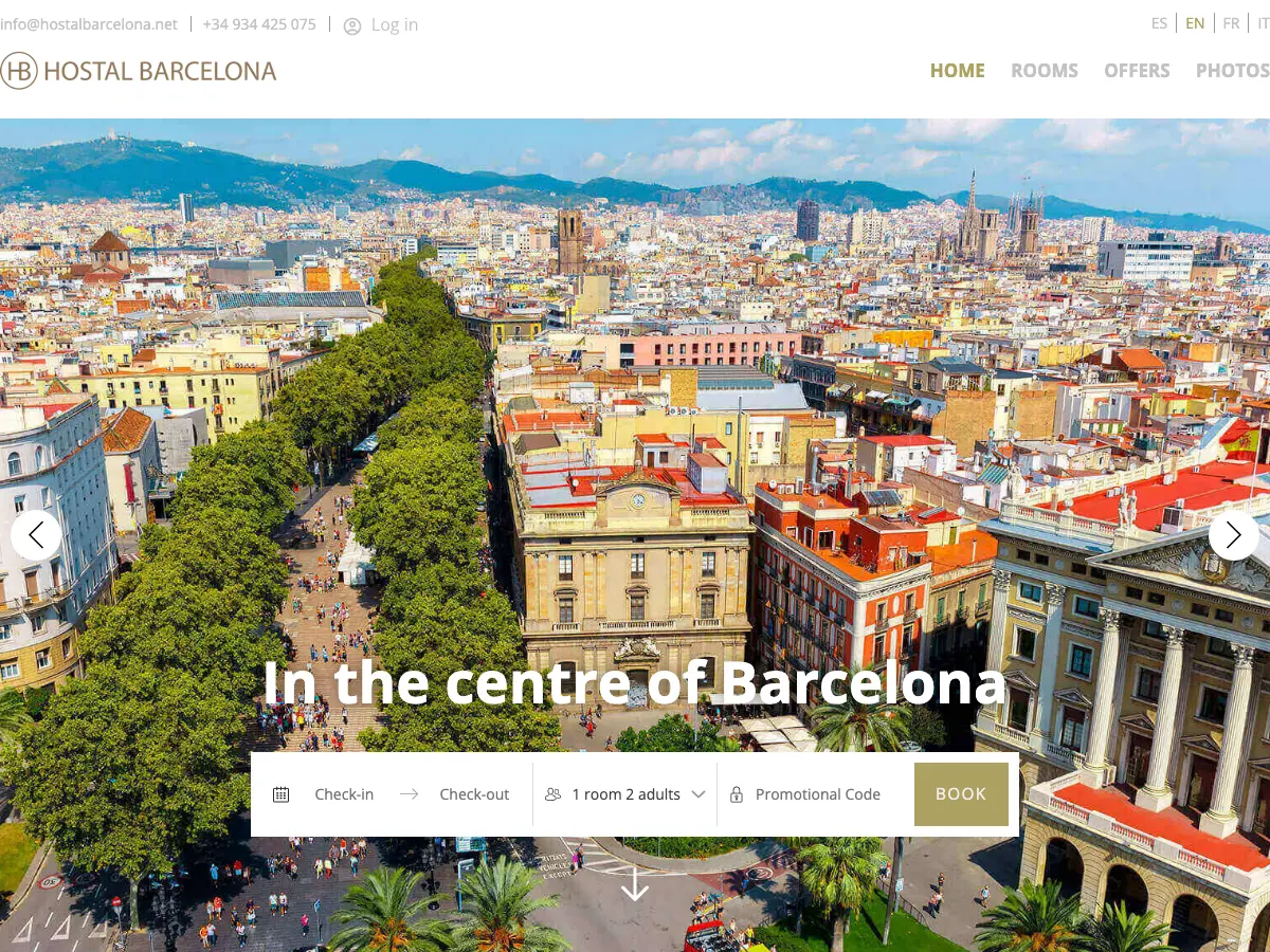 Hostal Barcelona's website