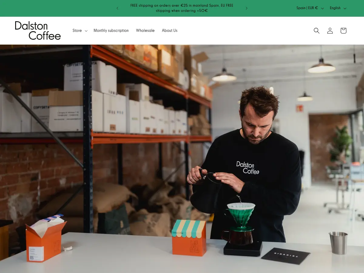 Dalston Coffee's website