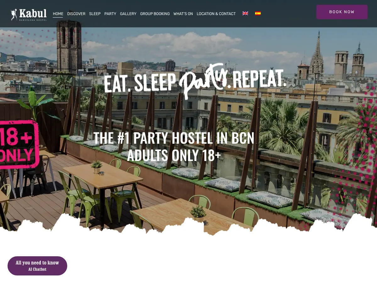 Party Hostel Kabul's website