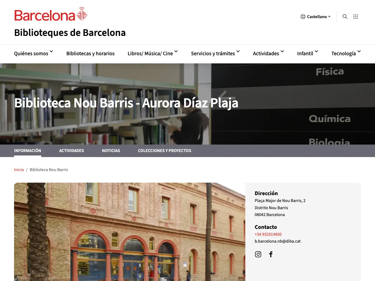 Biblioteca Nou Barris - Aurora Diaz Plaja's website