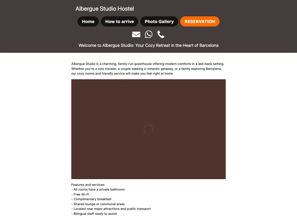 Hostel Studio Albergue's website