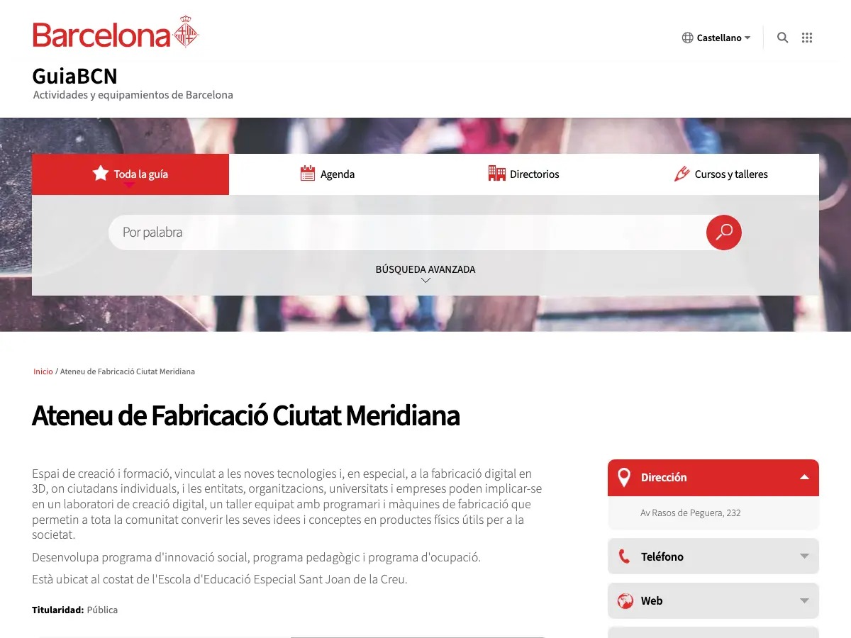 Ateneu de Fabricacio de Ciutat Meridiana's website