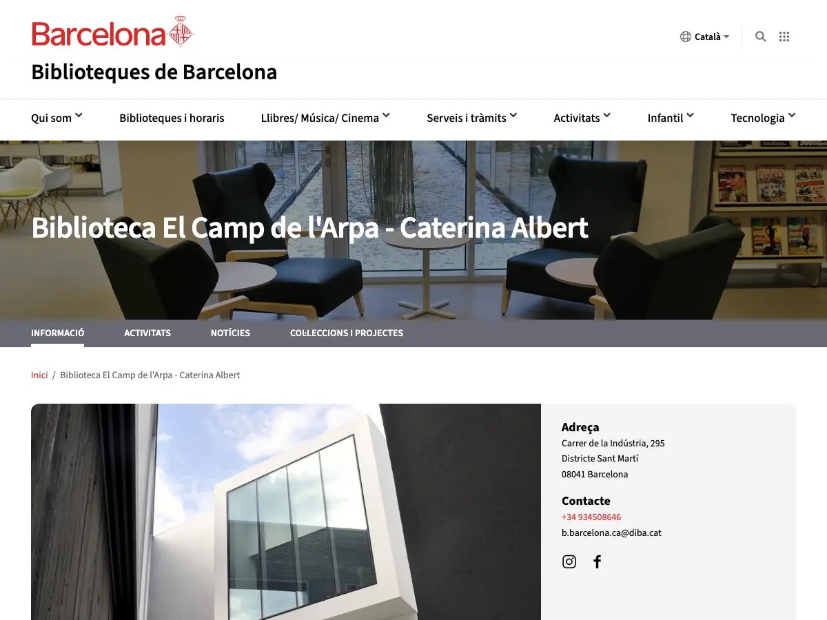 Biblioteca El Camp de l'Arpa - Caterina Albert's website
