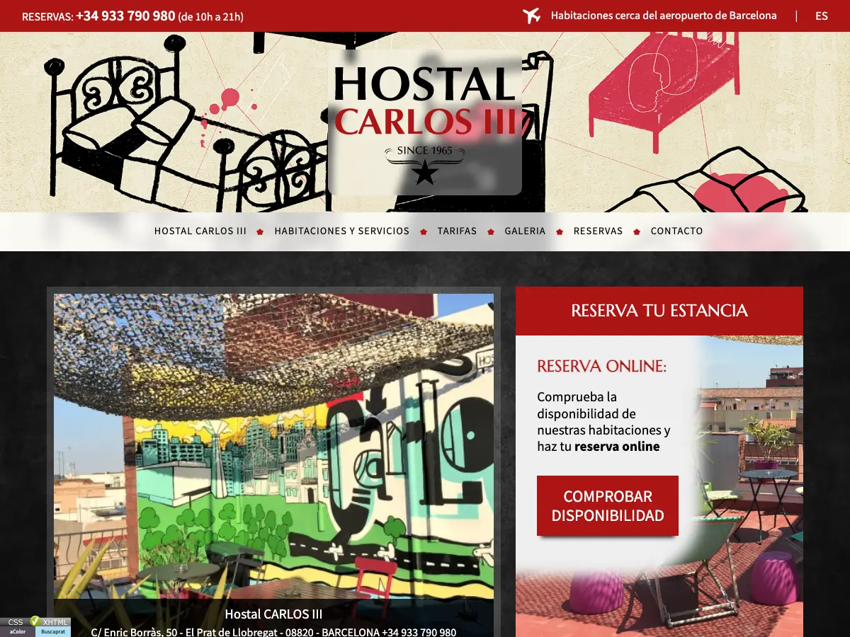Hostal Carlos III's website