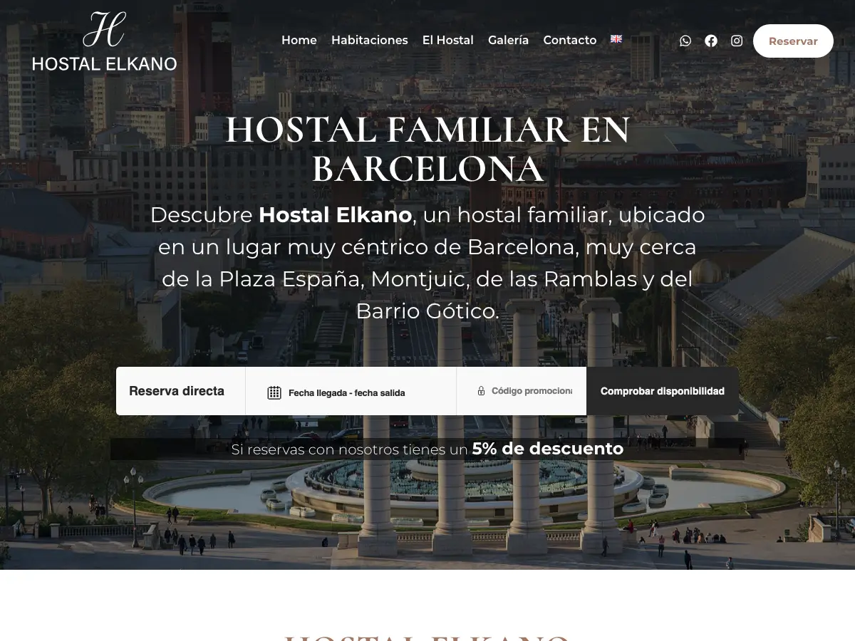 Hostal Elkano's website