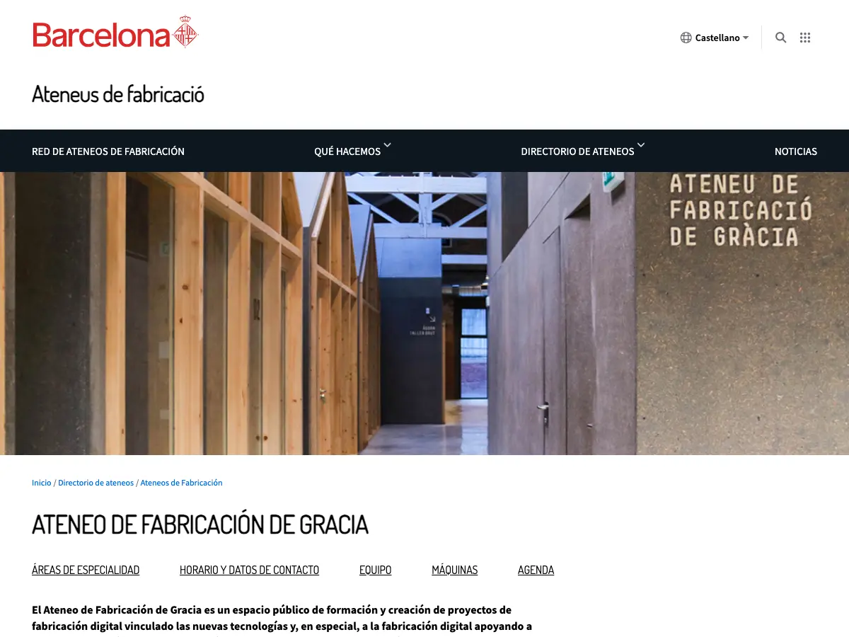 Ateneu de Fabricació de Gràcia's website