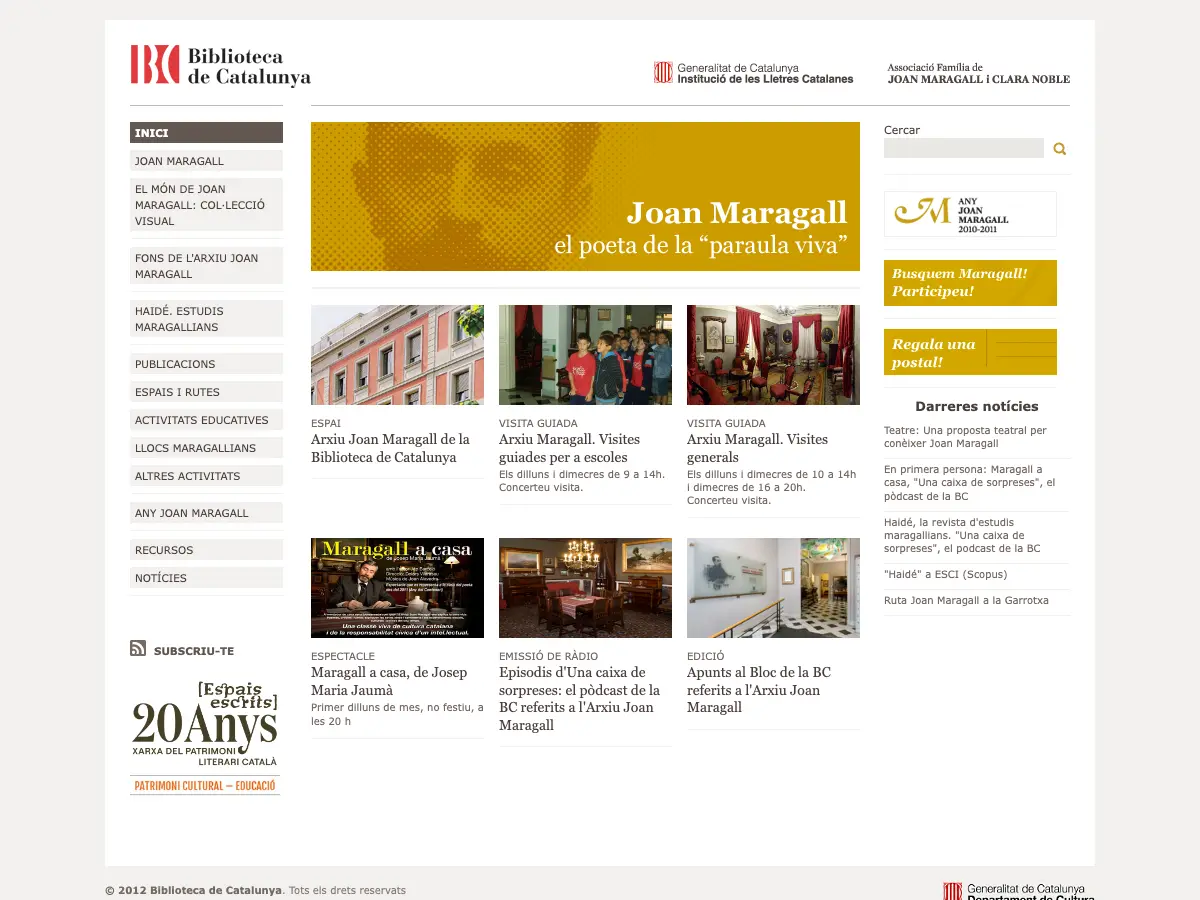 Arxiu Maragall's website
