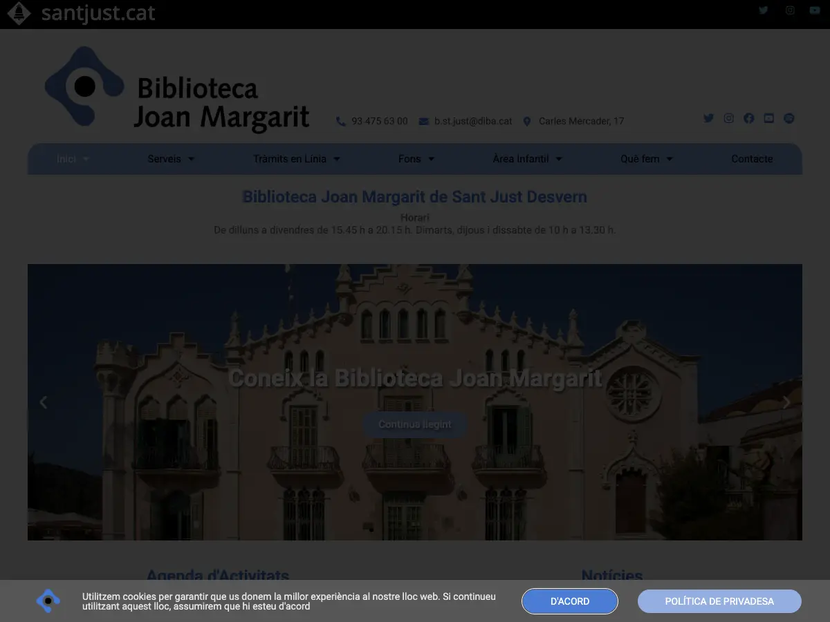 Biblioteca Joan Margarit's website